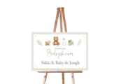 Welkomstbord babyshower Beige Grijs