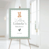 Welkomstbord babyshower Salie Groen