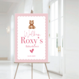 Welkomstbord Babyshower meisje roze – gepersonaliseerd met naam – decoratie