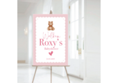 Welkomstbord babyshower Roze