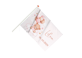 Geboortevlag beer met ballonnen roze