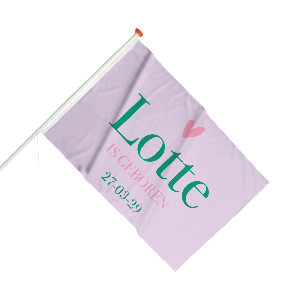 Geboortevlag color blocking pink and green