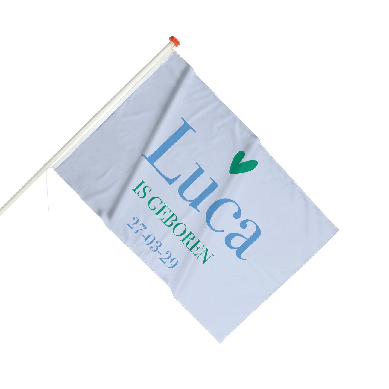 Geboortevlag color blocking blue and green