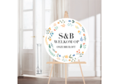 Welkomstbord Rond Bruiloft Bloemen