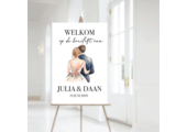 Welkomstbord Bruiloft met Bruidspaar