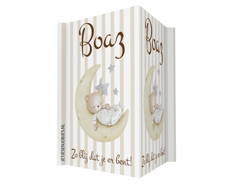 Geboortebord XL maan met beer