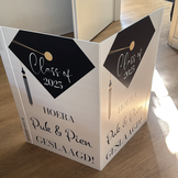 Raambord Geslaagd XL Afstudeerhoedje met naam