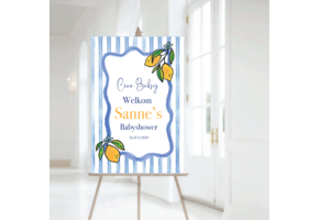 Welkomstbord Babyshower met naam Ciao Baby – gepersonaliseerd – babyshower decoratie