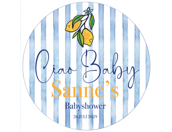 Babyshower sticker Ciao Baby 45 mm (5st)