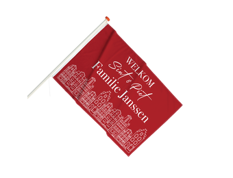 Sinterklaas Vlag Rood met Naam