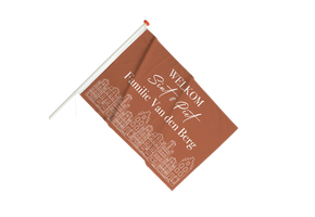 Sinterklaas vlag met naam - Grachtenpandjes Bruin