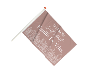 Sinterklaas Vlag Oud Roze met Naam