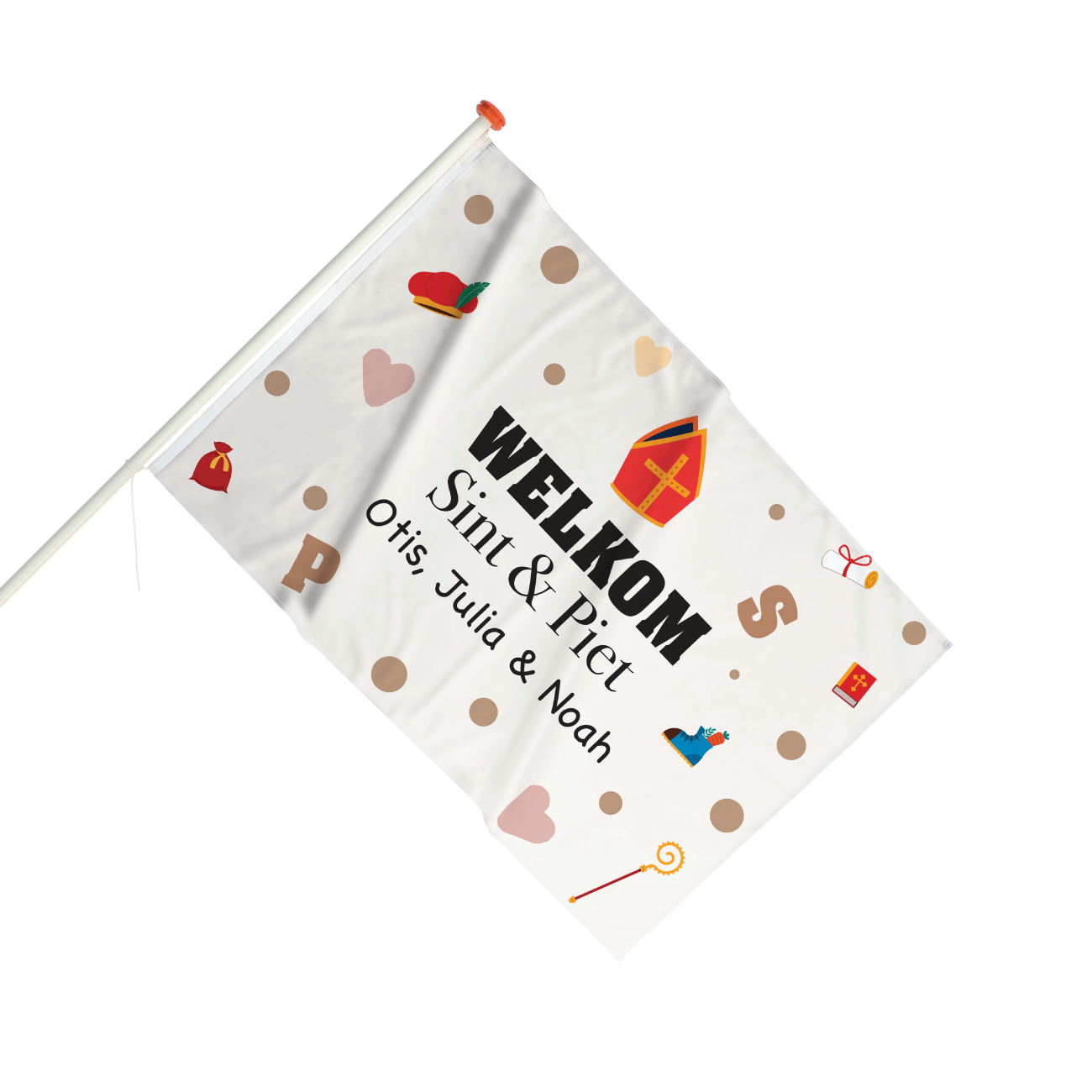 Sinterklaas vlag met naam - Icoontjes