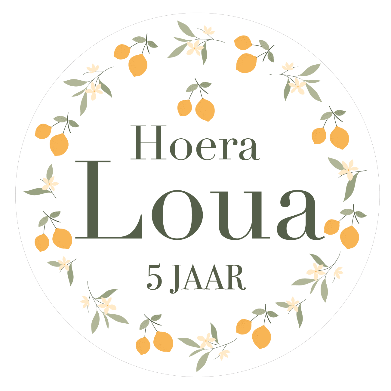 Traktatie sticker Mimosa (5st)