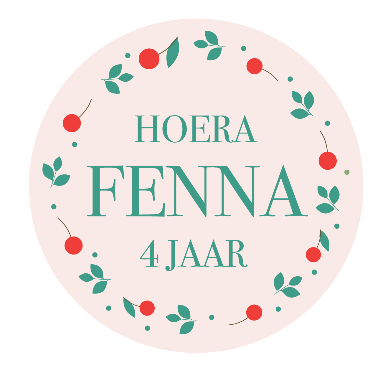 Traktatie sticker Kersen (5st)