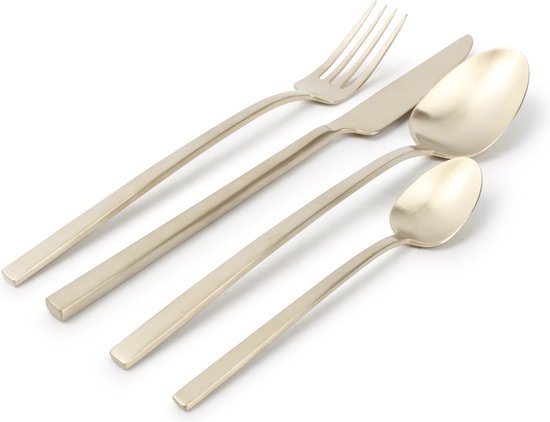 Bestekset 16-delig mat goud