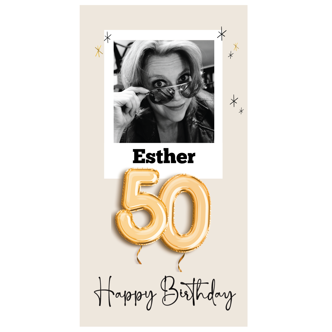 Menukaart 50 jaar met foto (6st)