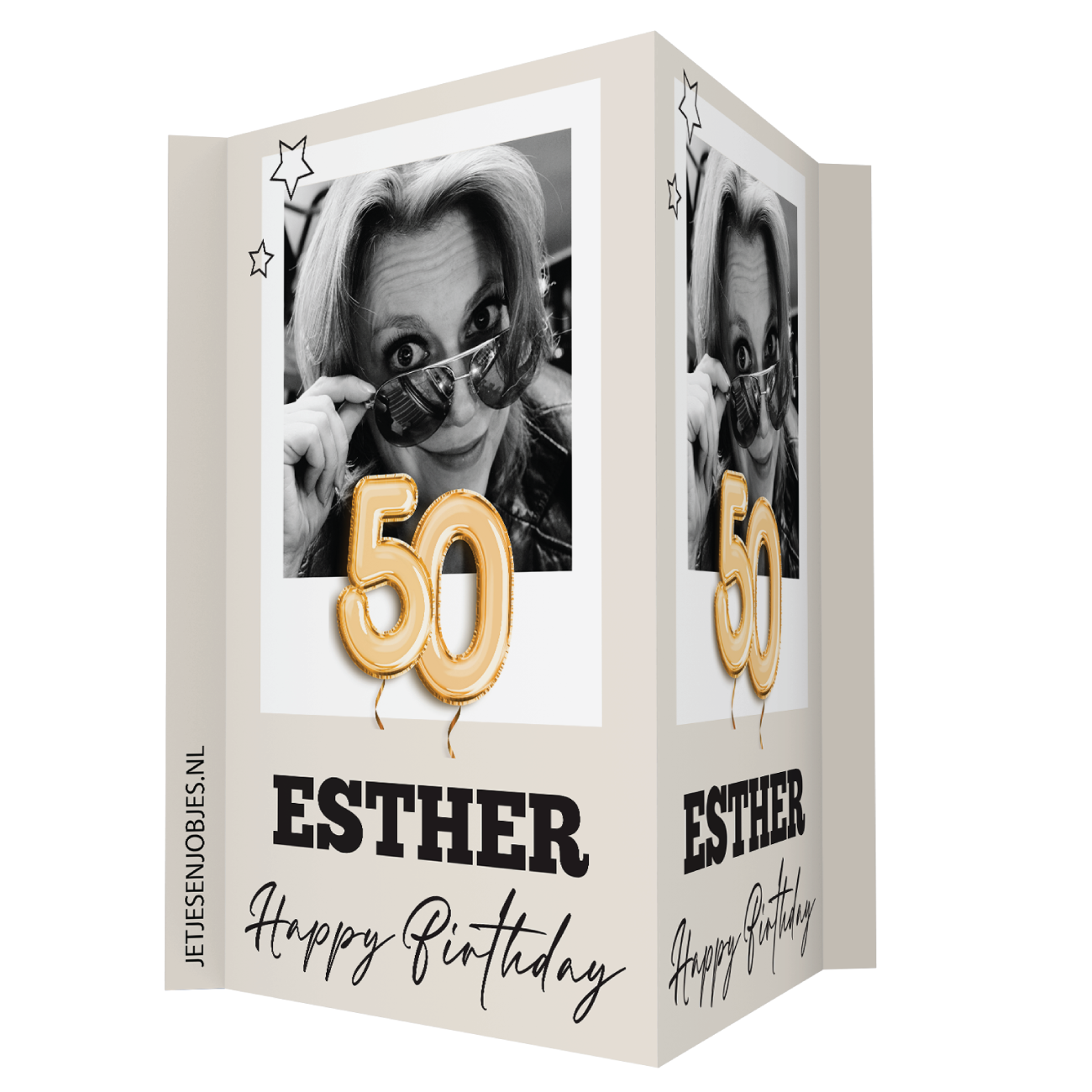 Raambord 50 jaar Sarah of Abraham – met ballonnen – gepersonaliseerd met naam XL