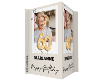 60 jaar raambord met ballonnen