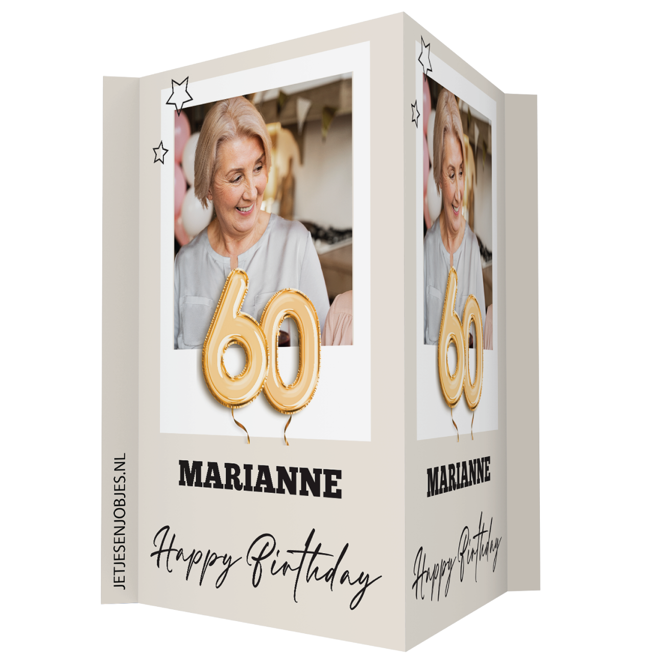 60 jaar raambord met ballonnen