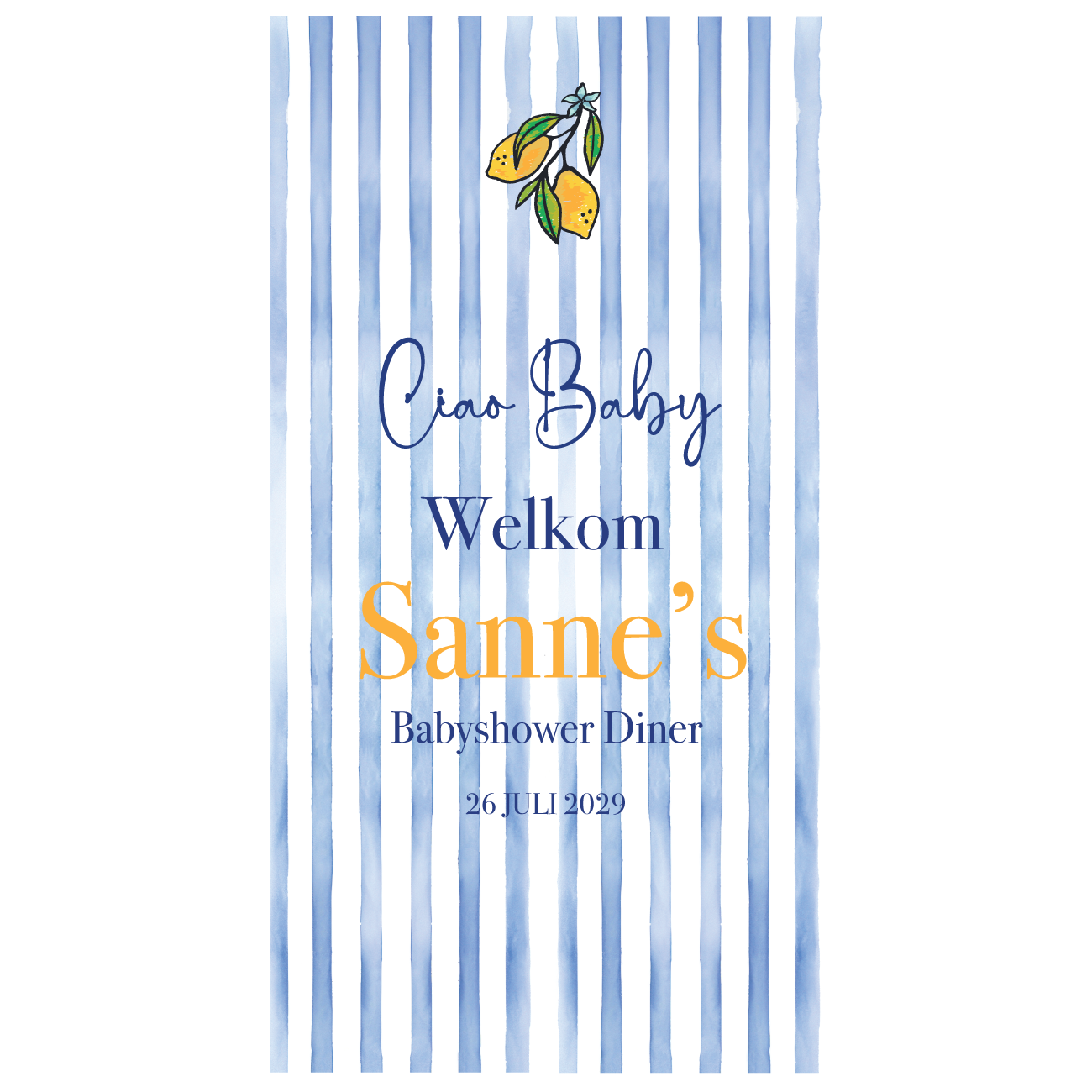 Baby Shower Menukaart Ciao Baby (6st)