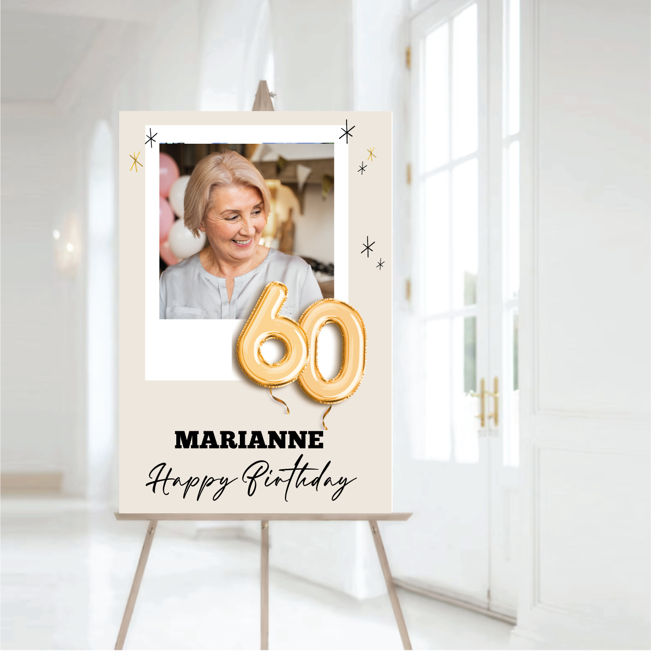 60 jaar Welkomstbord Verjaardag met ballonnen