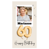 Menukaart 60 jaar met foto (6st)