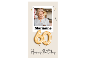 Menukaart 60 jaar met foto (12st)