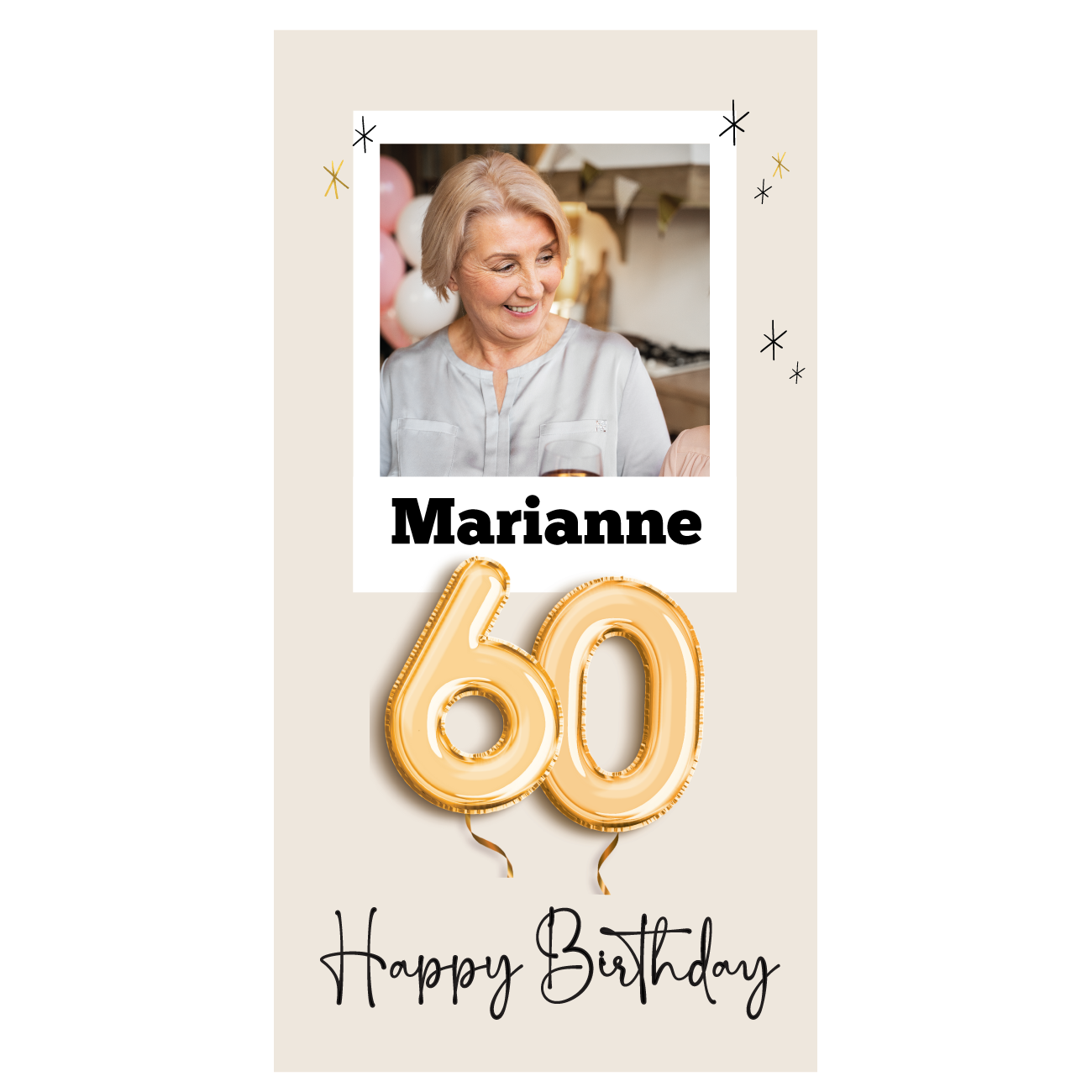 Menukaart 60 jaar met foto (12st)