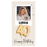 Menukaart 40 jaar met foto (6st)