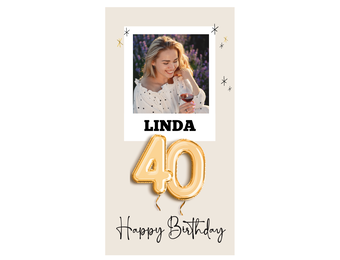 Menukaart 40 jaar met foto (6st)
