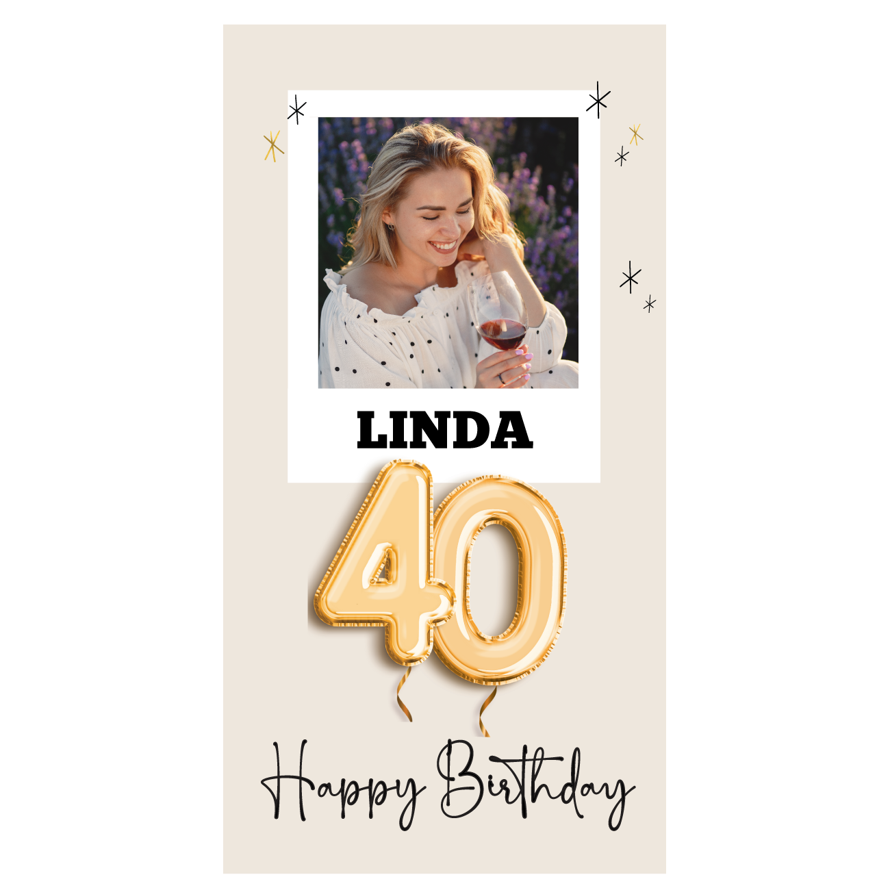 Menukaart 40 jaar met foto (6st)