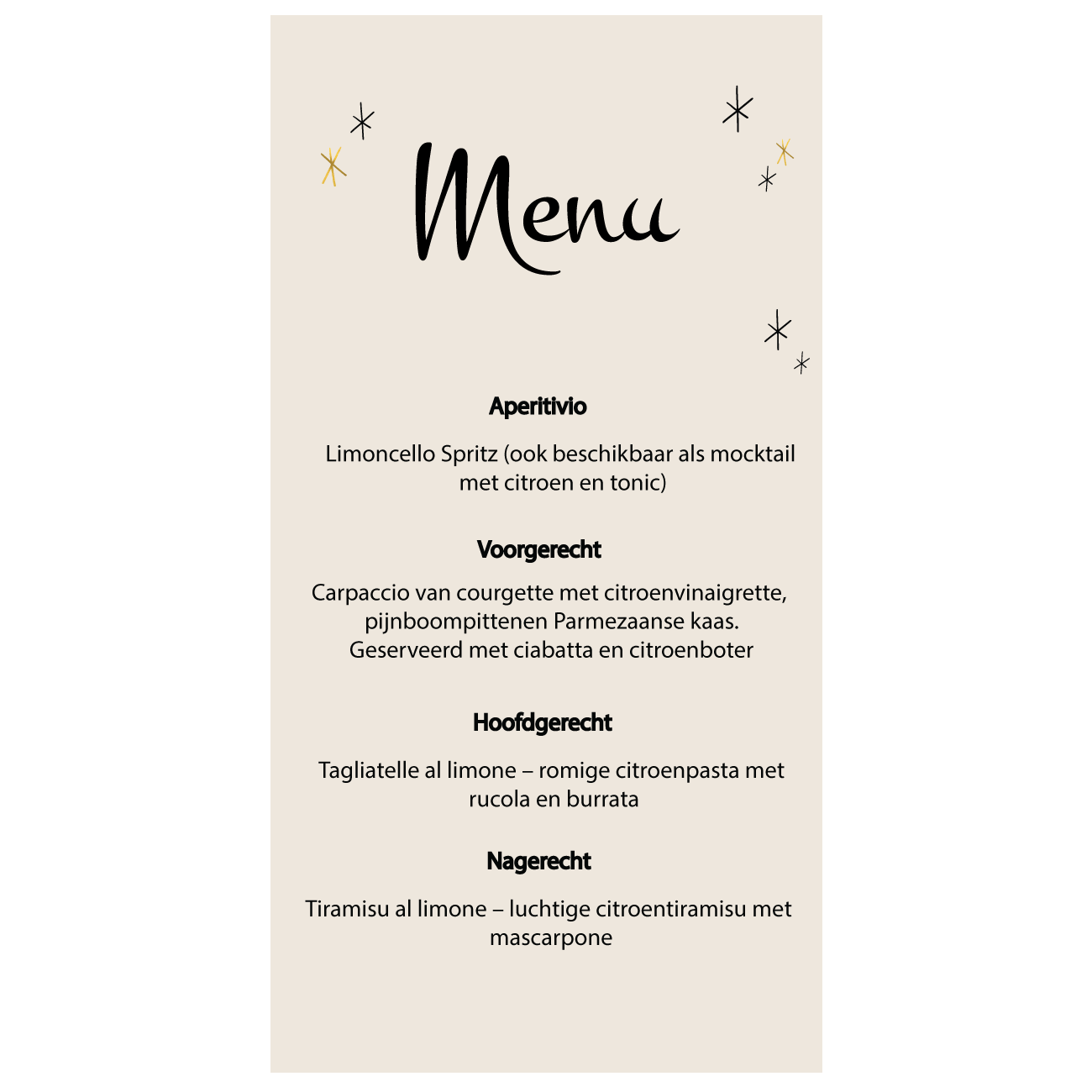 Menukaart 30 jaar met foto (6st)