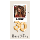 Menukaart 30 jaar met foto (6st)