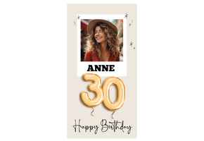 Menukaart 30 jaar met foto (6st)