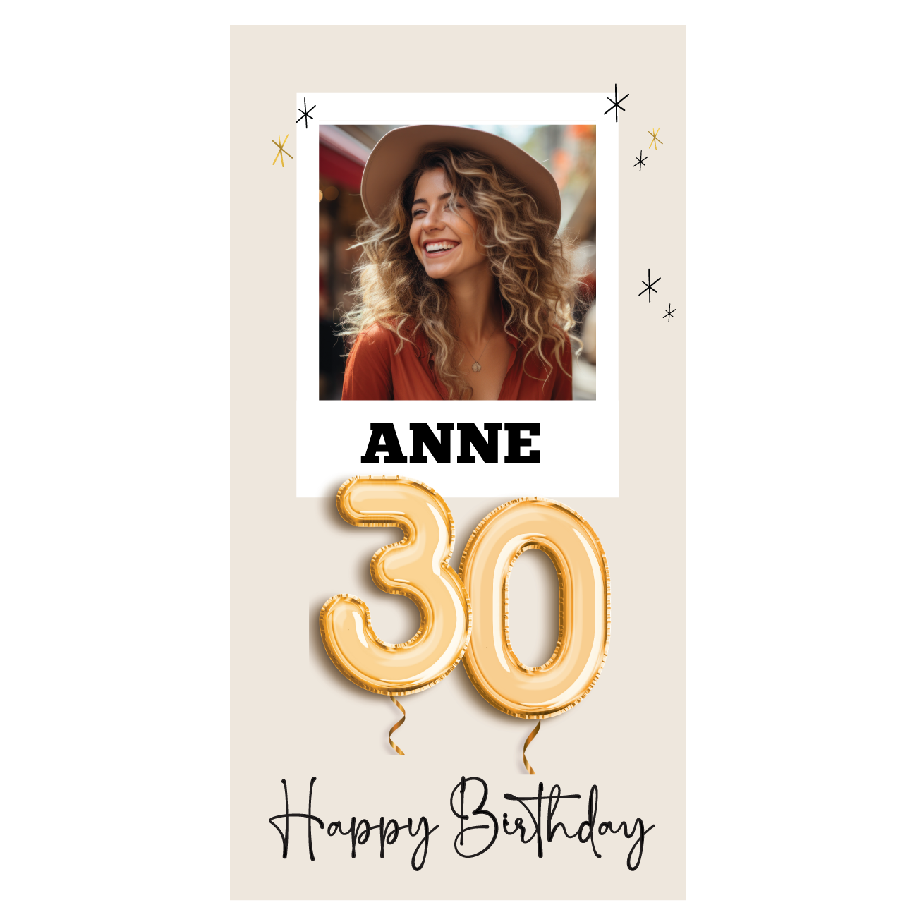 Menukaart 30 jaar met foto (6st)