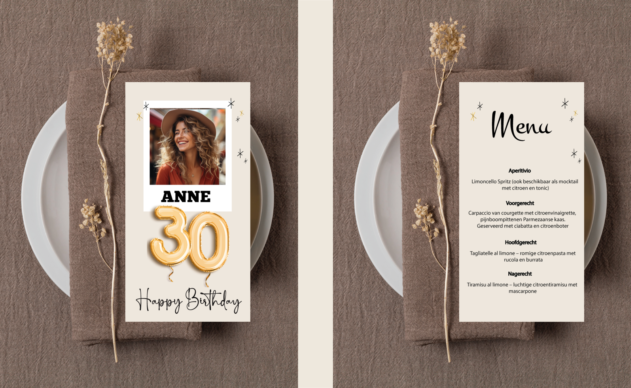 Menu kaarten
