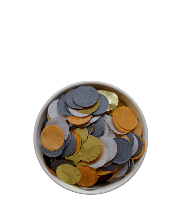 Tafelconfetti Oker, Grijs en Goud