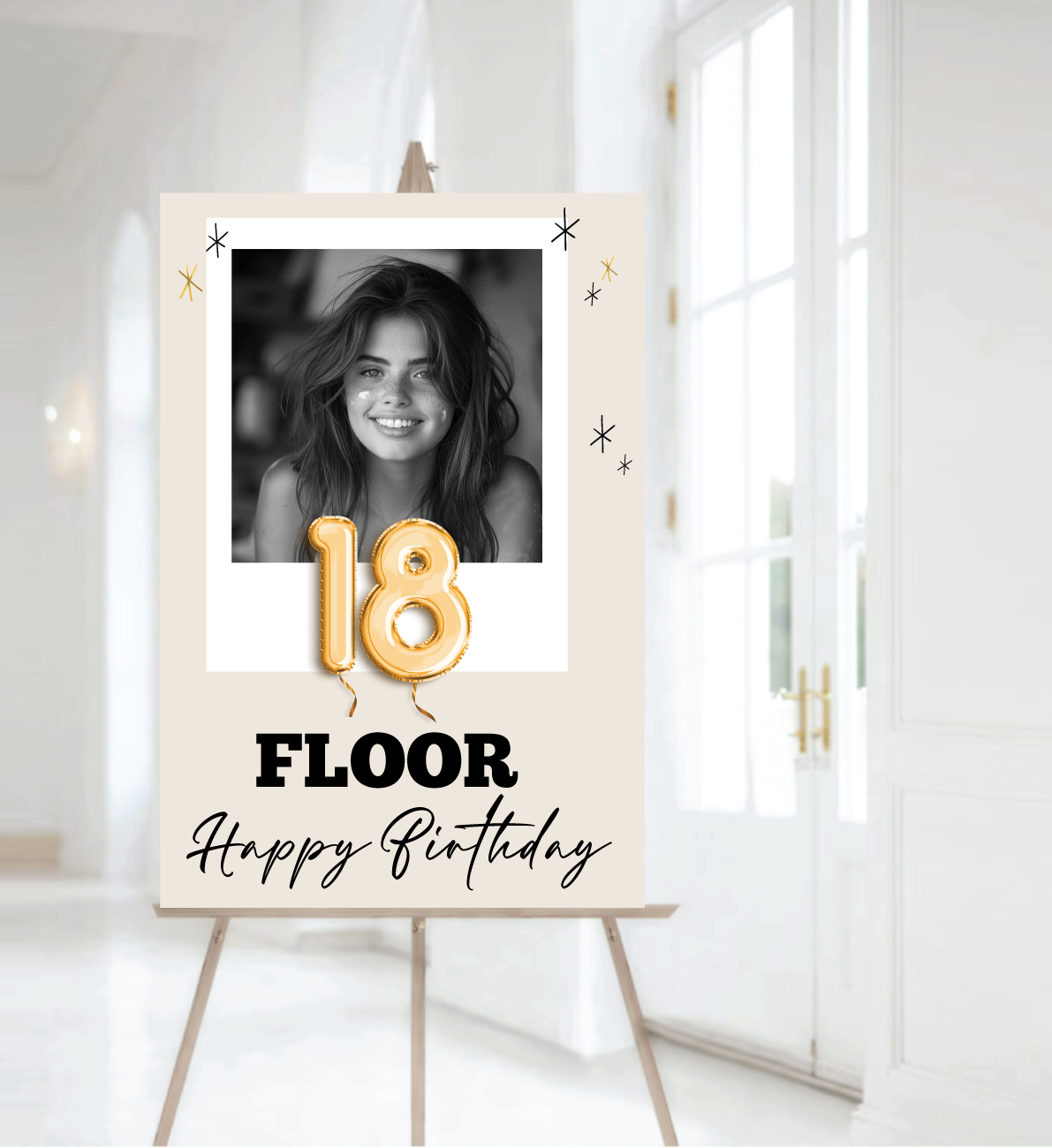18 jaar Welkomstbord Verjaardag met ballonnen