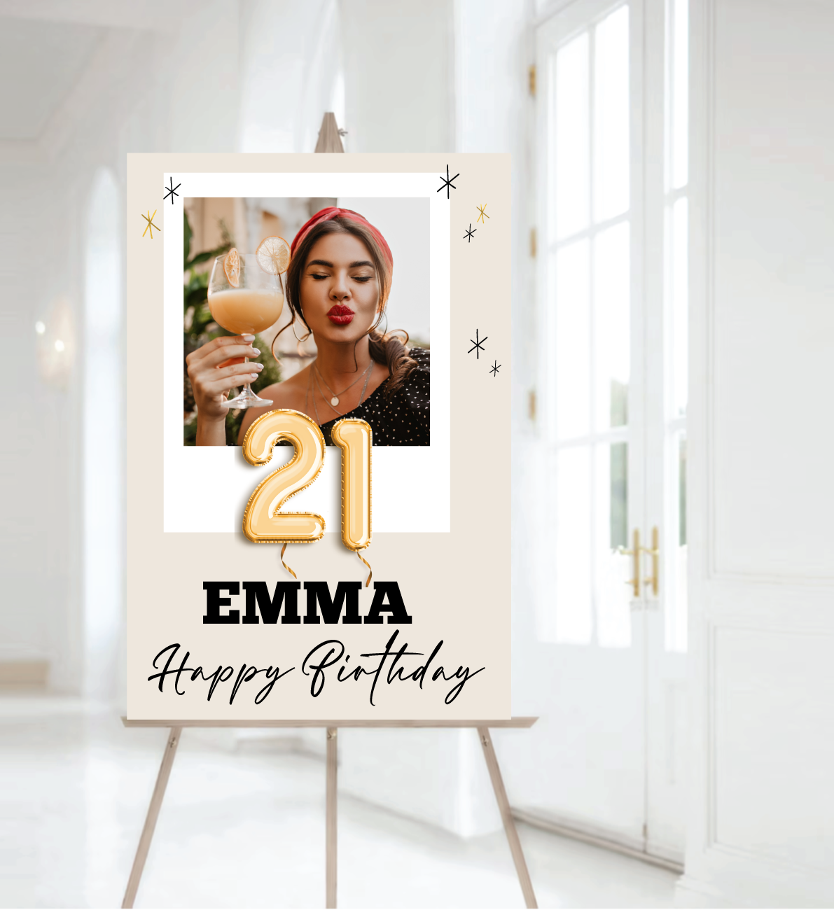 21 jaar Welkomstbord Verjaardag met ballonnen