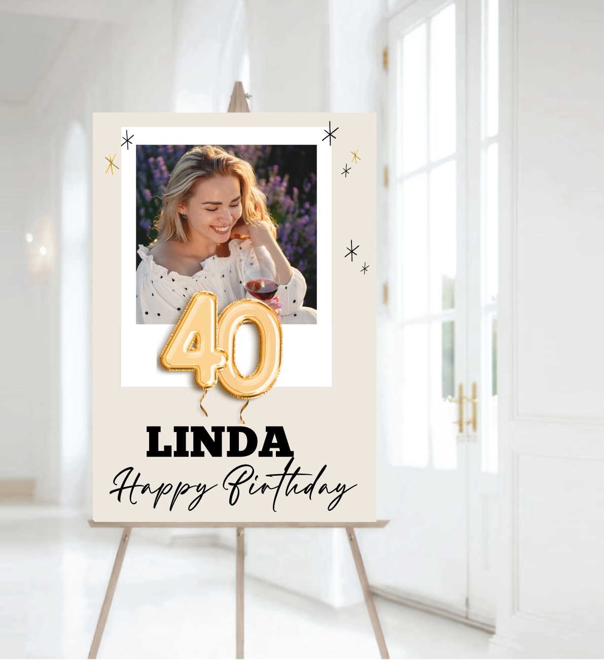 40 jaar Welkomstbord Verjaardag met ballonnen