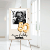 50 jaar Welkomstbord Verjaardag met ballonnen