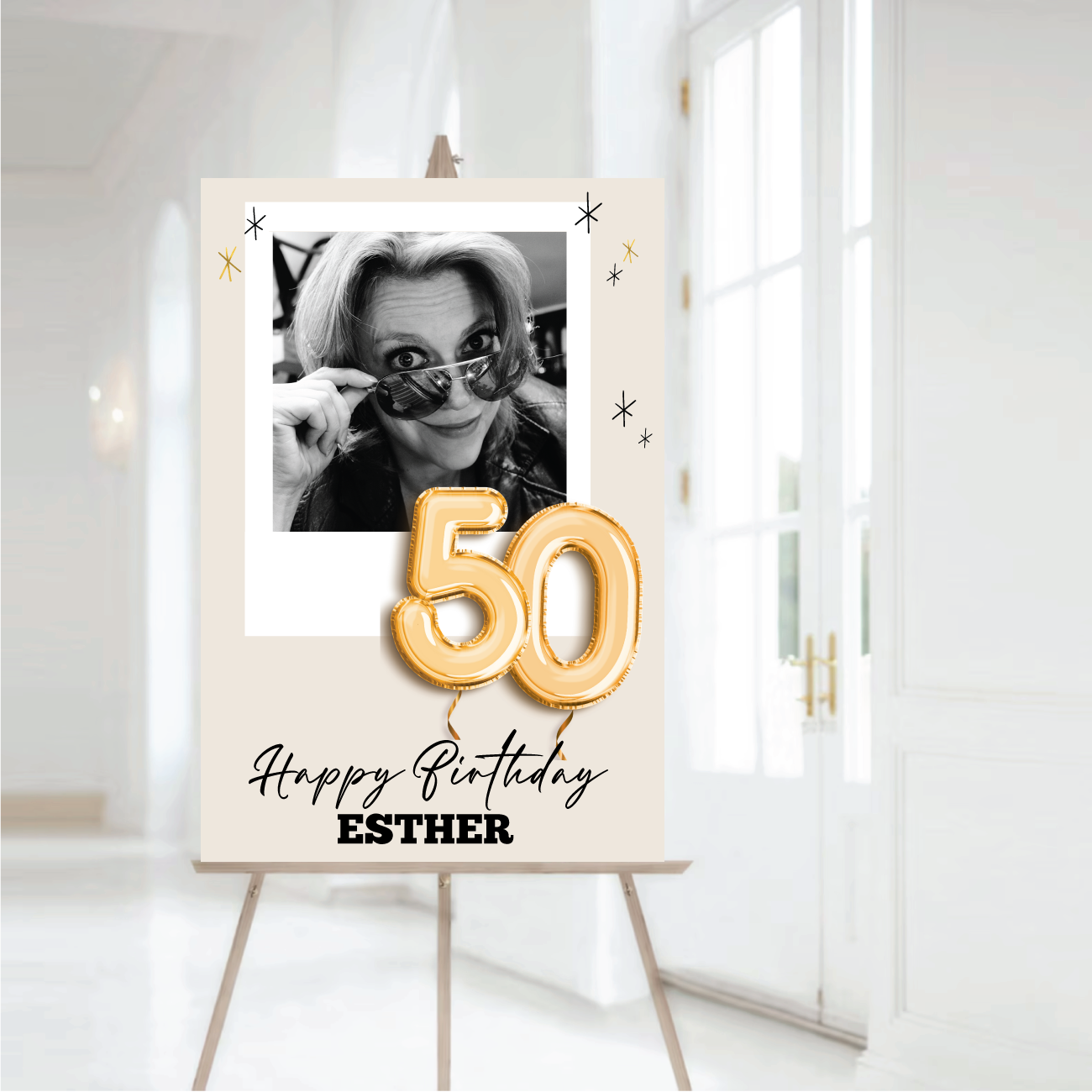 50 jaar Welkomstbord Verjaardag met ballonnen