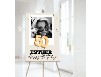 50 jaar Welkomstbord Verjaardag met ballonnen