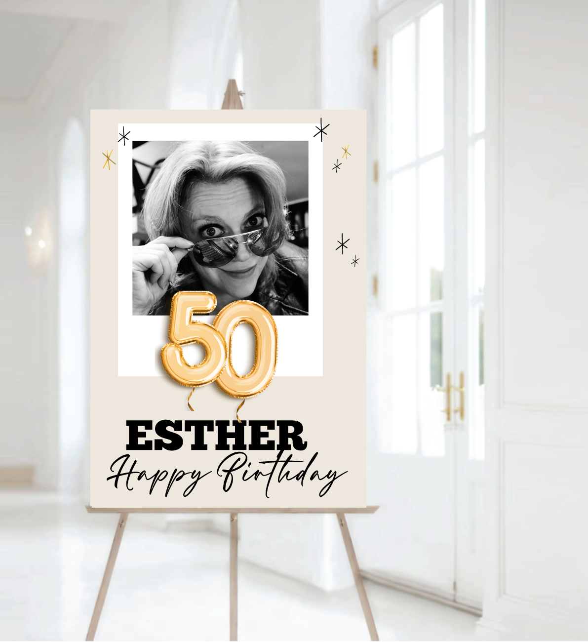 50 jaar Welkomstbord Verjaardag met ballonnen