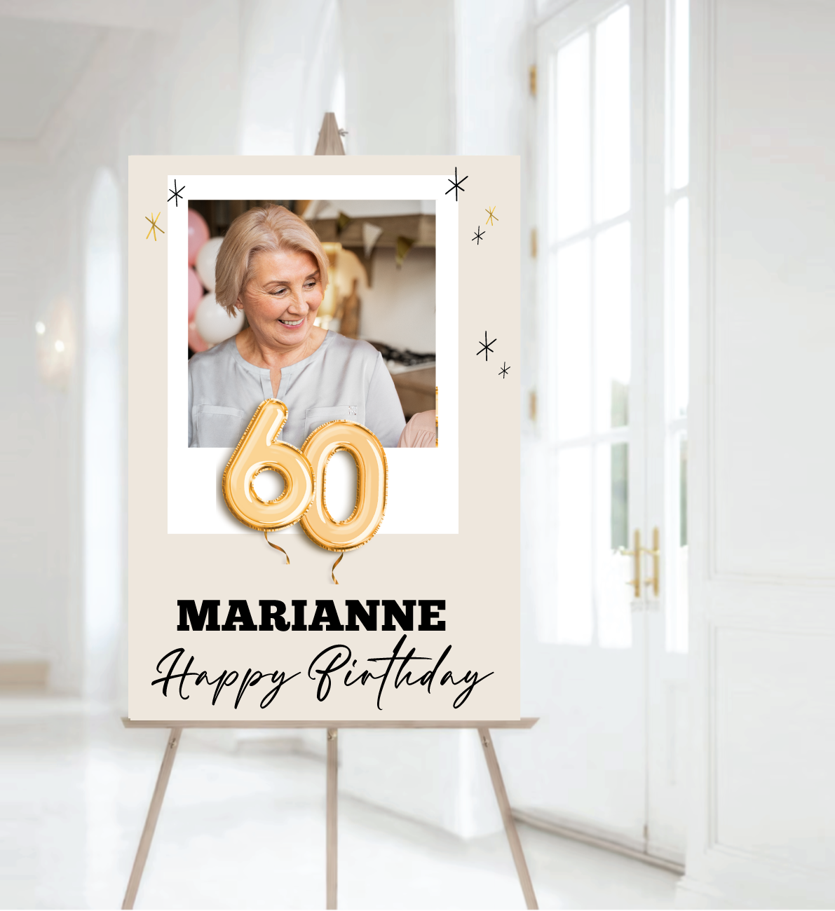 60 jaar Welkomstbord Verjaardag met ballonnen