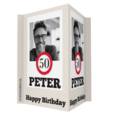 Raambord 50 jaar Sarah of Abraham – verkeersbord met foto en naam – gepersonaliseerd XL