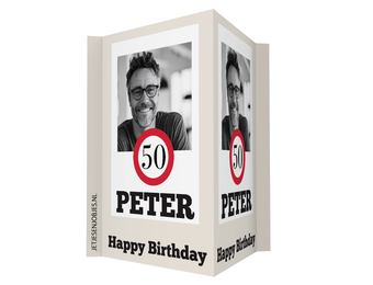 50 jaar Verkeersbord Raambord met foto