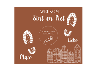 Sinterklaas Schoenzet mat Bruin met Naam (herbruikbaar)