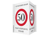 Raambord 50 jaar verkeersbord – Sarah of Abraham – gepersonaliseerd met naam XL